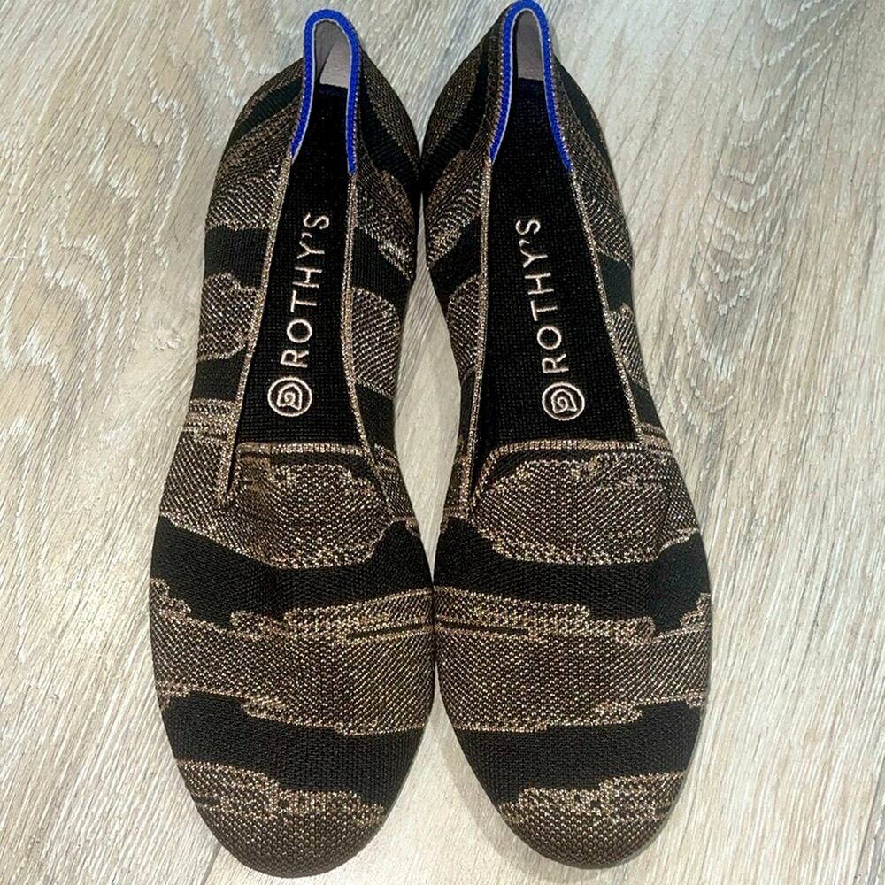 Rothy's gold metallic size 12,5 woman's loafers Shoes